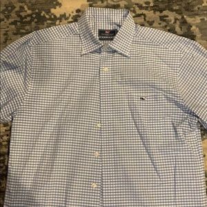 Blue and white vineyard vines button down